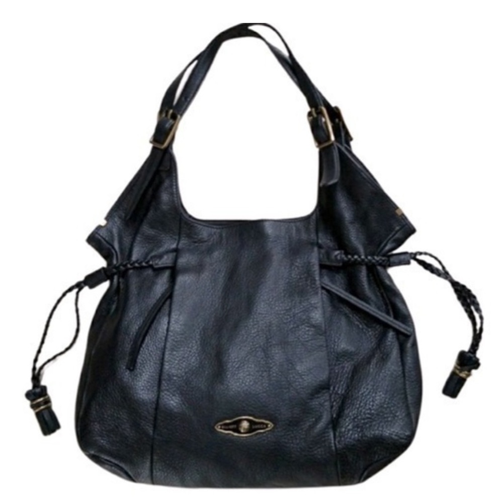 Elliott Luca Black Sinatra Leather Hobo Style Bag